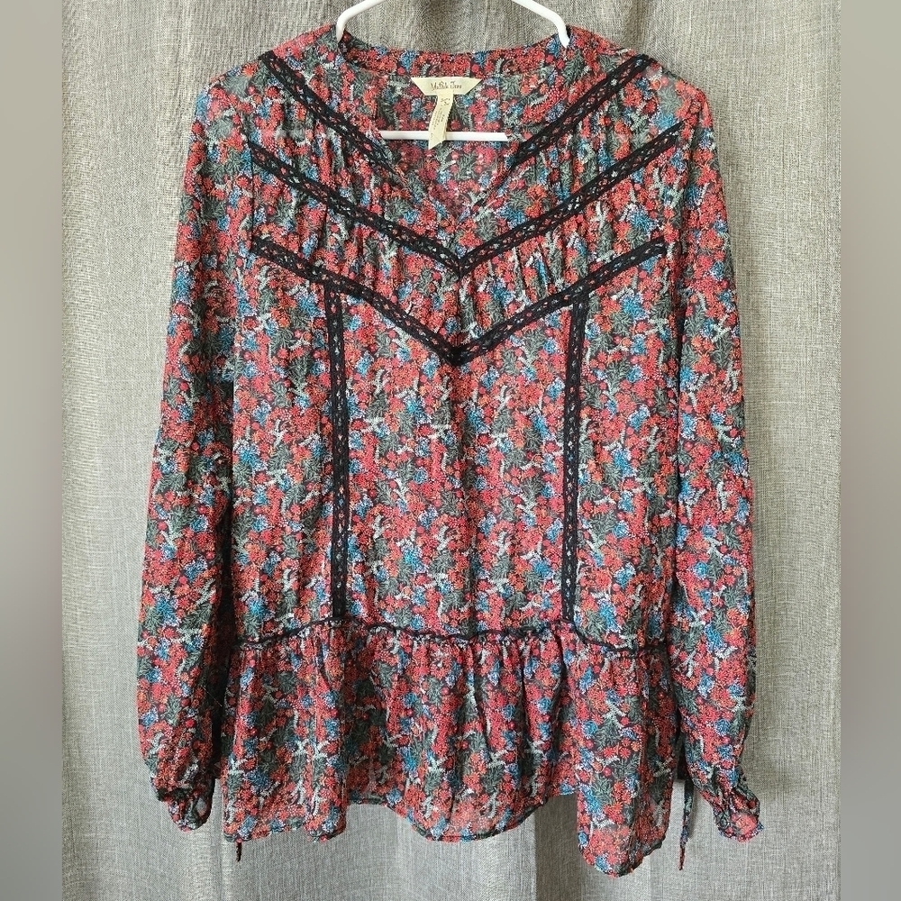 Womens Matilda Jane Choose Your Own Path Carol Top Blouse Small Floral Burgundy